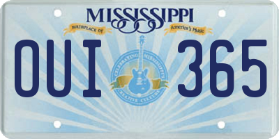 MS license plate OUI365