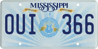 MS license plate OUI366