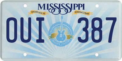 MS license plate OUI387