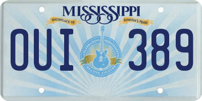 MS license plate OUI389