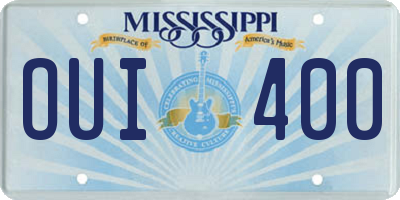 MS license plate OUI400