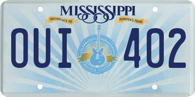 MS license plate OUI402