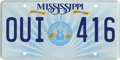 MS license plate OUI416