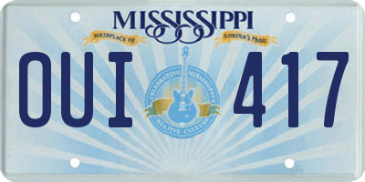 MS license plate OUI417