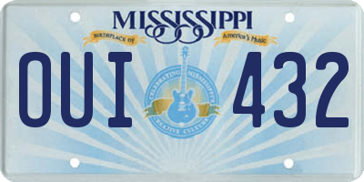 MS license plate OUI432