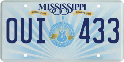 MS license plate OUI433