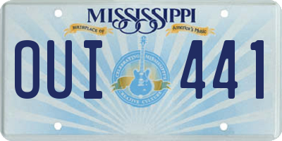 MS license plate OUI441