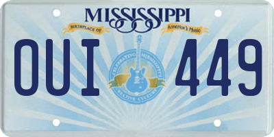 MS license plate OUI449