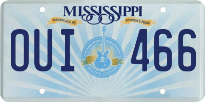 MS license plate OUI466
