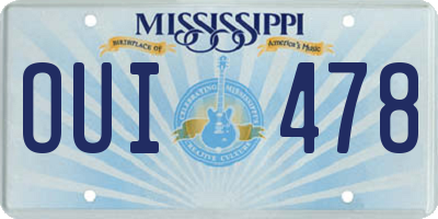 MS license plate OUI478