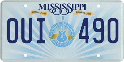 MS license plate OUI490