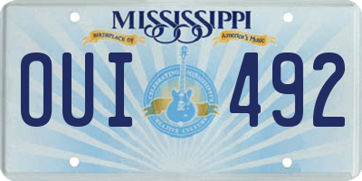 MS license plate OUI492