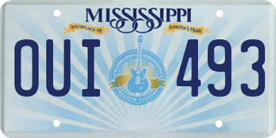 MS license plate OUI493
