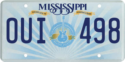 MS license plate OUI498