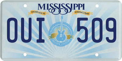 MS license plate OUI509