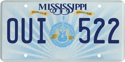 MS license plate OUI522