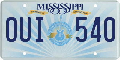 MS license plate OUI540