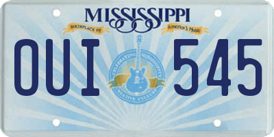 MS license plate OUI545