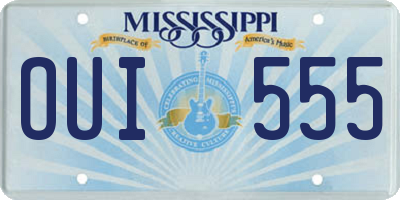 MS license plate OUI555