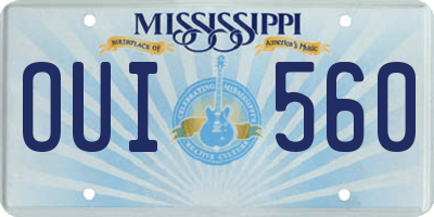 MS license plate OUI560
