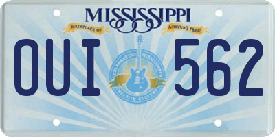 MS license plate OUI562