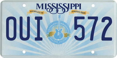 MS license plate OUI572