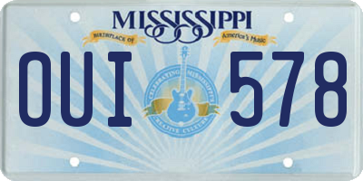 MS license plate OUI578