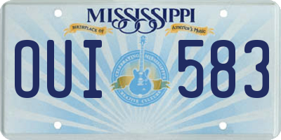 MS license plate OUI583