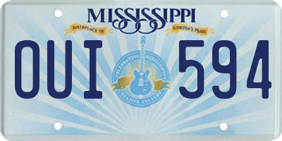 MS license plate OUI594