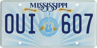 MS license plate OUI607