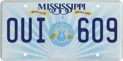 MS license plate OUI609