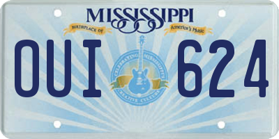 MS license plate OUI624