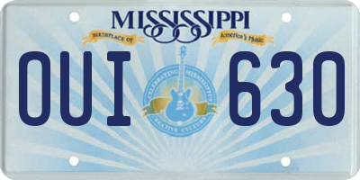 MS license plate OUI630