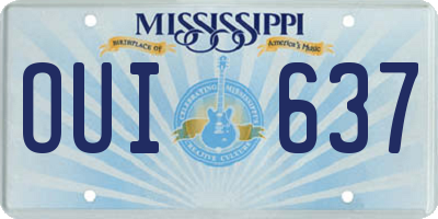 MS license plate OUI637