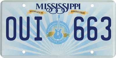 MS license plate OUI663