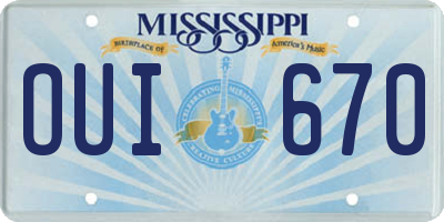 MS license plate OUI670