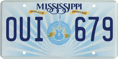 MS license plate OUI679
