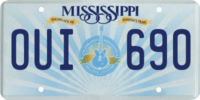 MS license plate OUI690