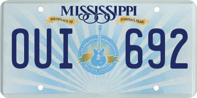 MS license plate OUI692