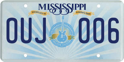 MS license plate OUJ006