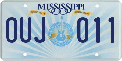 MS license plate OUJ011