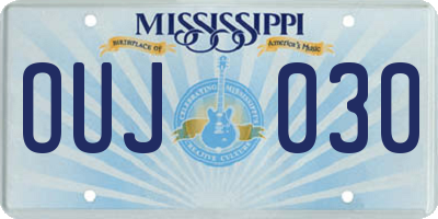 MS license plate OUJ030