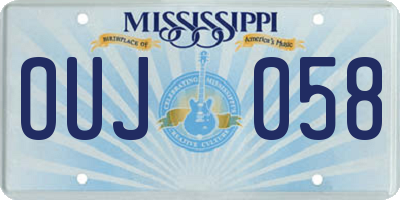 MS license plate OUJ058