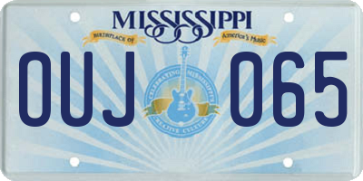 MS license plate OUJ065