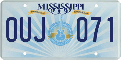MS license plate OUJ071