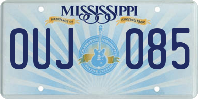 MS license plate OUJ085