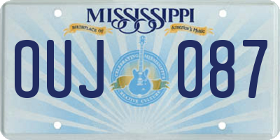 MS license plate OUJ087
