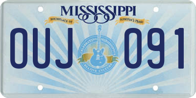 MS license plate OUJ091
