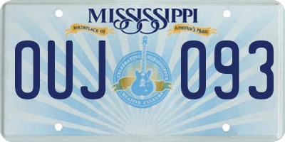MS license plate OUJ093