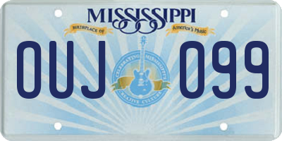 MS license plate OUJ099